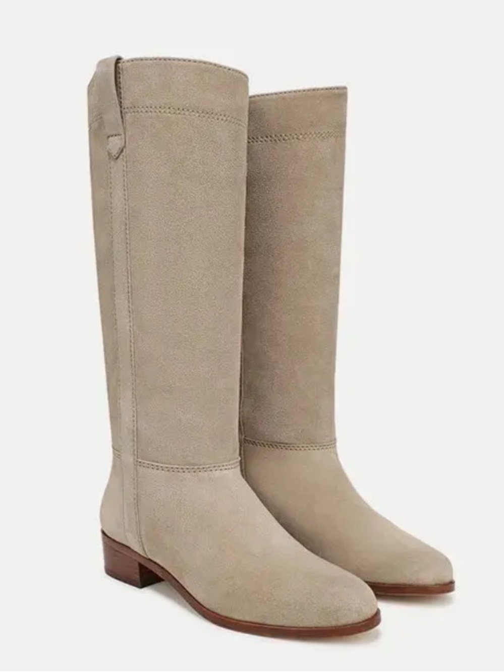 Veronica Beard Dwyer Wide-Calf Sand Suede Riding Boots New!